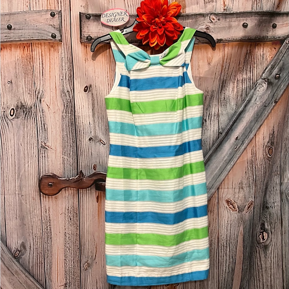 LILLY PULITZER Henley Silk Organza Stripe Dress Size 0 NWT